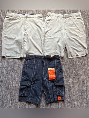 Bundle of boys size 16 (XL) shorts, 3 pair included khaki and gray